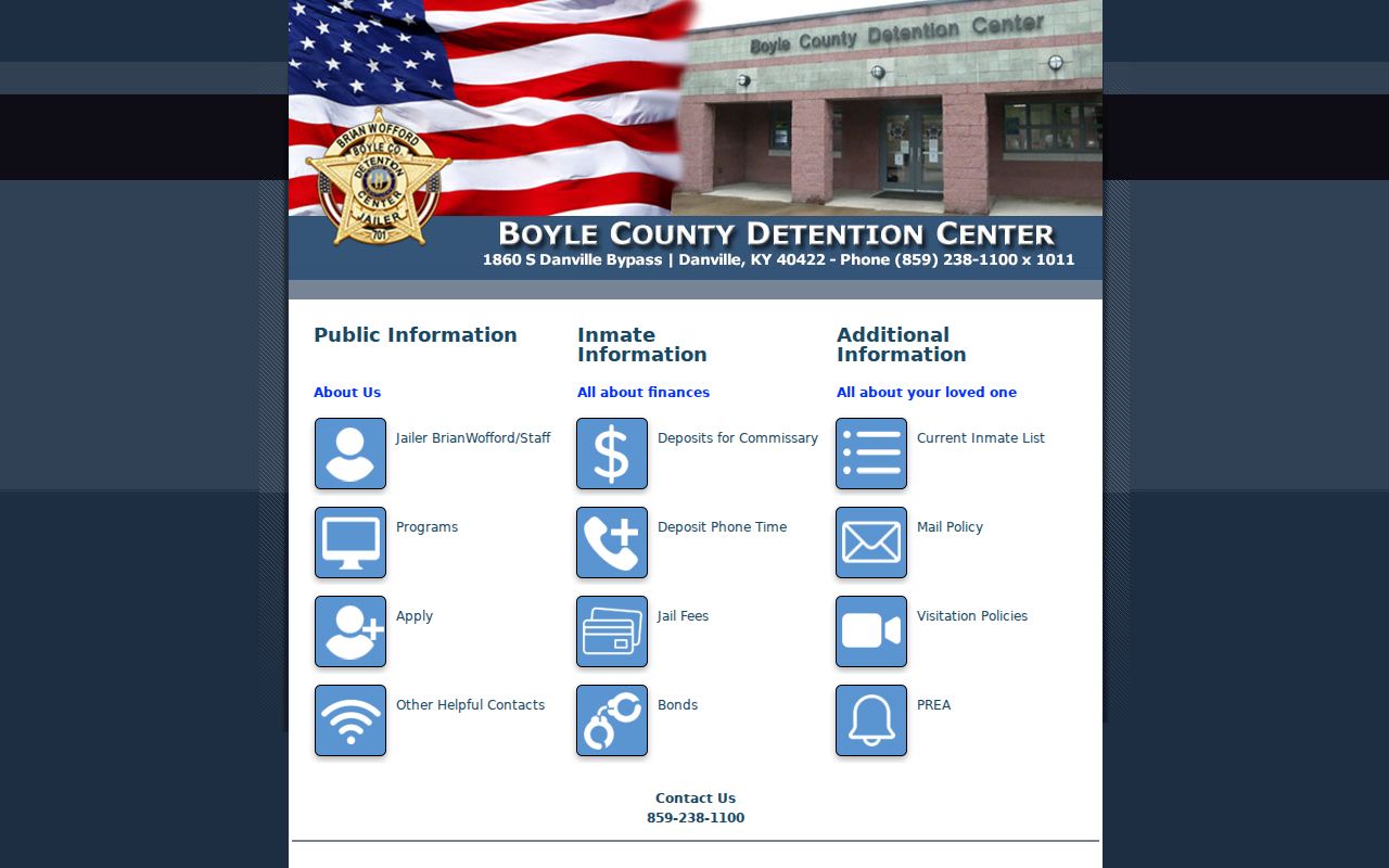 Boyle County Detention Center gateway for Garrard County bookings