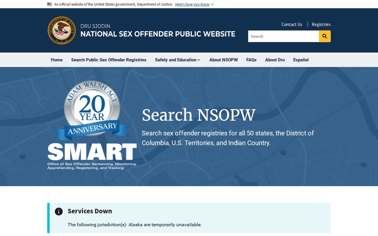 National registry search supporting a Garrard County sex offender search